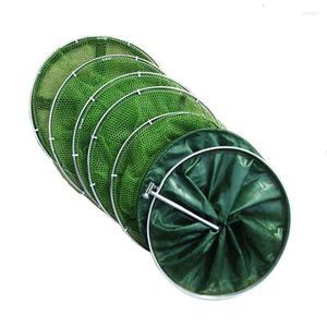 Fishing Accessories Stainless Steel Double Circle Mesh Net Quick-drying Glued Basket Dip Nets Foldable Outdoor Tackle Gear WHStoreFishing