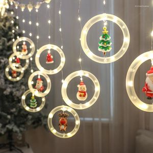 Strings 3m Christmas LED Holiday Decoration Lamp com Round Santa Tree Curtain String Light para Ano Decor Lights Home Lights Fairy Garden