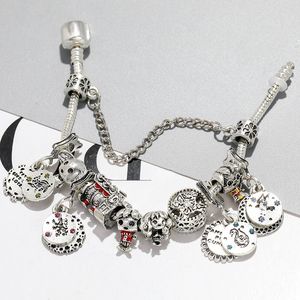 Modischer europäischer Charm-Anhänger mit Cartoon-Harry-Motiv, passend für Pandora-Charm-Armbänder und Halsketten, 925er-Sterlingsilber, Murano-Lampwork-Glas