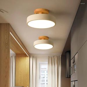 Pendant Lamps Nordic Round Led Aisle Light Simple Modern Creative Wooden Porch Staircase Balcony Home Children's Room Ceiling Lamp