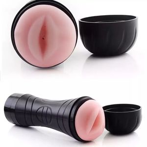 Articoli di bellezza Masturbatore maschile elettrico Tazza Giocattoli sexy per uomo Vagina realistica Figa reale Tasca orale Silicone morbido