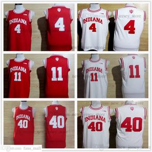 Özel XS-6XL NCAA Indiana Hoosiers College 4 Isiah Thomas Jersey Kırmızı Beyaz 40 Cody Zeller Dikişli 11 Victor Oladipo Üniversitesi Basketbol Formaları Gömlekler Erkek Gençlik