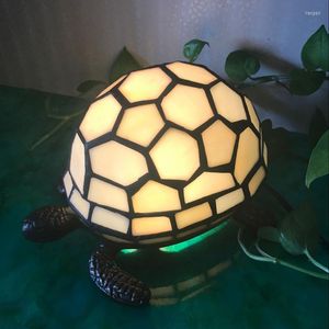 Bordslampor Ourfeng Decorative Lamp Tortoise Led Creative Night Light för present sovrum vardagsrum