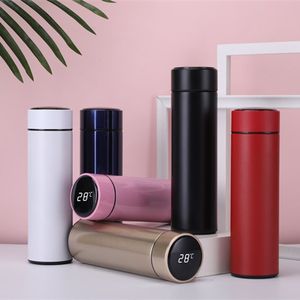 Smart Lid Water Bottles Stainless Steel Intelligent Thermos Cup Water Bottle Temperature Display Vacuum Portable LCD Screen Soup Coffee Insulation Mugs Tumbler