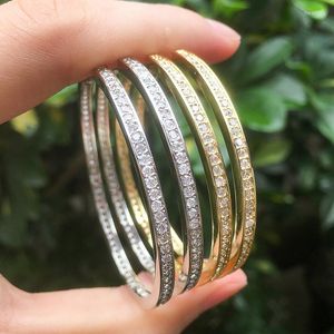 Hoop Earrings 2pairs Fashion Earring Big Round White Zirconia Gold Silvers Cubic Micro Pave Simple Cz