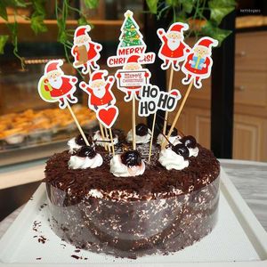 Weihnachtsdekorationen 9 teile/satz Weihnachten Weihnachtsmann Kuchen Topper Desserts Liefert Dekor Glückliches Jahr Für Zuhause Frohe Cupcake