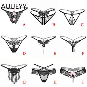 Sex Toy Massager Vibrator Sexy Women Underwear Panties Female Pearl Lingerie G stings Hollow Thong Young Girls Hot Embroidery Lace T back