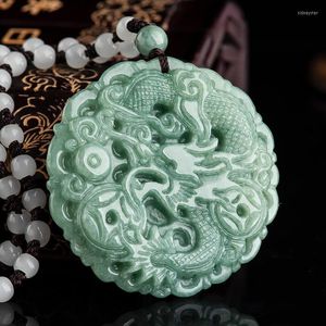 Colliers pendants charmantes 100% naturelles faites à la main à la main jade chinois zodiaque dragon marque collier de mode bijoux menwomen luckgifts