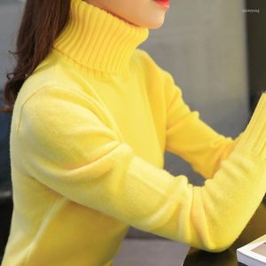 Women's Sweaters 2022 Autumn And Winter Women's Knitted Sweater Pullover High Neck Long Sleeve Solid Color Slim Stretch Short