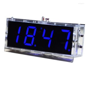 Uhren-Reparatur-Sets, DIY-Digital-LED-Uhr-Set, 4-stellige Lichtsteuerung, Temperatur, Datum, Uhrzeit, Anzeige mit transparentem Gehäuse für den Innenbereich