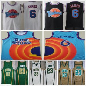 Stitched NCAA Mens Vintage Basketball Jerseys College St. Vincent Mary High School Irish #23LeBron Jersey Tune Squad Looney Monstars Space Jam Shirts for man