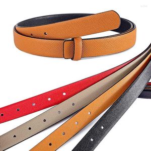 Belts Reversible Women's Belt Togo Leather Without Buckle 25mm Wide Adjustable Color Dress Casual Femme Strap