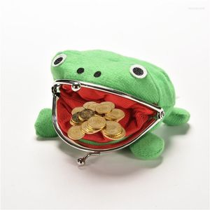 Borse portaoggetti 1PC Cartoon Frog Coin Holder Purse Wallet Shape Fluff Clutch Cosplay Green Mini Pouch Adult Kids Girls Gift