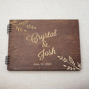 Feestbenodigdheden gegraveerd bruiloft gastenboek gepersonaliseerd gastenboek bord voor rustieke houten aangepaste doop decoratie