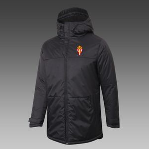 Sporting de Gijon Men's Down Winter Outdoor leisure sports coat Outerwear Parkas Team emblems customized