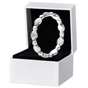 Autentisk 925 Sterling Silver Peads and Shells Ring Women Girls Party Jewelry for Pandora Lover Gift Band Rings with Original Box