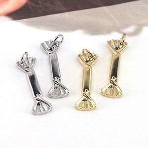 Pendant Necklaces 10Pcs Selling Gold Silver Plated Color Candy Wrapper Charm For DIY Fashion Jewelry Necklace