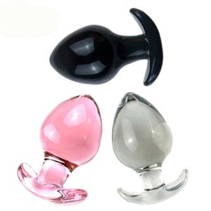 Articoli di bellezza DIA 66MM Big Anal Ball Anchor Vetro Butt Plug Prostata Massaggio Dildo Dilatador Giocattoli sexy Per donna Uomo