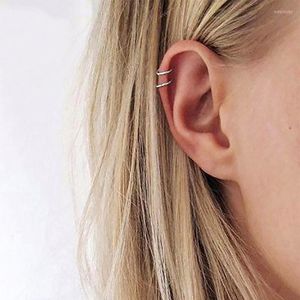 Çift Delikli Kü Earpe toptan satış-Sırtlar Küpe Moda Trendi Kadınlar Kırpama Kulak Deliği Olmadan Klip Çelik Çelik Retro Romantik Kıkırdak U şeklindeki Çift Katmanlı Takı