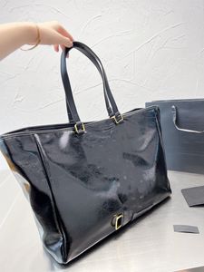 Borsa shopping in denim con borsa a tracolla in pelle cerata ad olio progettata da designer di alta qualità
