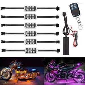 Strings Fairy LED Motorcykelsträng Ljus RGB SMART Bromsbelysning Trådlös fjärrkontrollenhet Moto Dekorativa strip atmosfärslampor