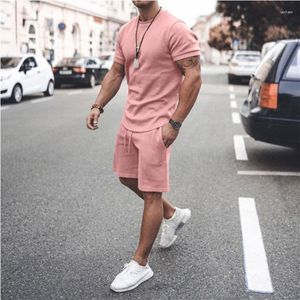 Tute da uomo 2022 Estate T-shirt girocollo europea e americana Pantaloncini per il tempo libero giovanile Set sportivo da corsa per il fitness all'aperto