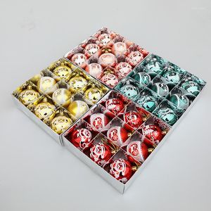 Party Decoration Christmas Balls Shopping Mall Atmosphere Ceiling Window Pendant Decorations 6cm 9 Boxed Painted PVC