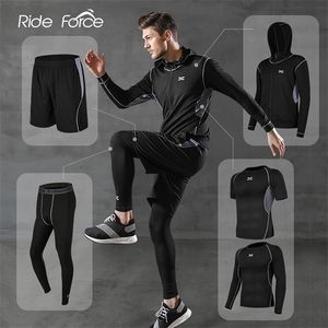 Mens Tracksuits 5 PCSSET Tracksuit 체육관 피트니스 압축 스포츠 정장 옷을 실행하는 조깅 스포츠 착용 운동 운동 타이츠 220826