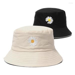 Berets Blume Zwei Seiten Stickerei Eimer Hut Fischer Outdoor Reise Sun Cap Hüte Für Männer Und Frauen 176