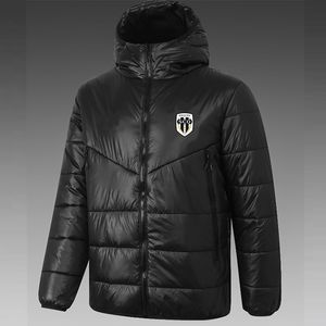 Angers SCO Herr Down Hoodie Jacket Winter Leisure Sport Coat Full Zipper Sports Outdoor Warm Sweatshirt Logo Custom