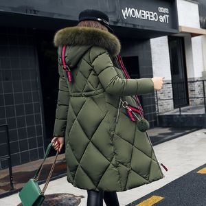 Women Down Parkas Winter Jackets Coats 2022 Casual Long Sleeve Big Fur Collar Down Coat