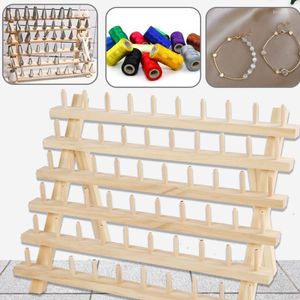 Hooks Foldable Wooden Thread Holder 30/80/120 Spools Sewing Embroidery Rack Dropship