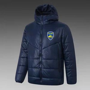 FC SOCHAUX MONTBELIARD HÄRD Down Hoodie Jacket Winter Leisure Sport Coat Full Zipper Sports Outdoor Warm Sweatshirt Logo Custom