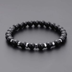 Bracciale con croce di pietra lavica naturale, filo di turchese, rosario, ematite, braccialetti per meditazione, gioielli da donna per yoga