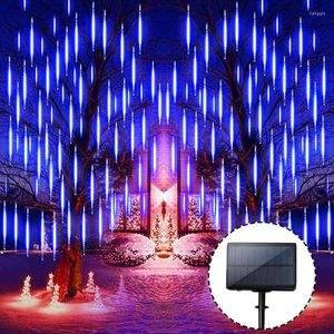 Strings Solar LED Meteor Shower Lights Outdoor Waterproof Garden Fairy String For Christmas Patio Street Shop Decoration