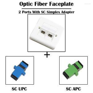 Fiber Optic Equipment 20 Pieces 2 Ports SC Simplex Faceplate With UPC/APC Adapter SM Single Mode Ethernet FTTTH FTTD Networking