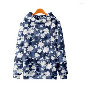 Herrtr￶jor Autumn Par White Tie Dye Floral Tryckt l￥ng￤rmad Pullover Casual Men Women Sweatshirt Harajuku Streetwear