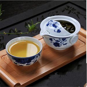 YGS Y226 Tea set Include Pot Cup elegant gaiwan Beautiful and easy teapot kettle Blue and white porcelain teapot250l