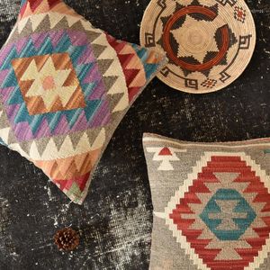 Almofada almofada/travesseiro decorativo capa de lã artesanal