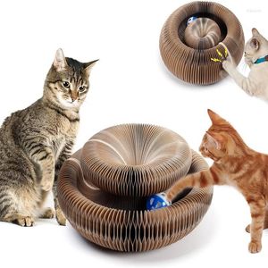 Cat Toys Magic Organ Scratching Board Folding Slipning Claw Kitty Interactive Pet Scratcher Toy Climbing Frame