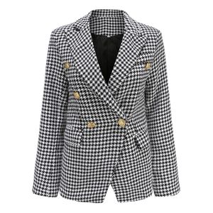 Ternos femininos Blazers casuais Jaqueta de terno pequeno outono e inverno Europeu e American Temperment Slim Short Professional Feminino Casaco