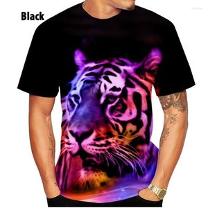 Camisetas masculinas 2022 Homens e mulheres de verão Moda 3D Dream Tiger UNISSISEX Funny Funny Short Madeired Tee Tops Pullover