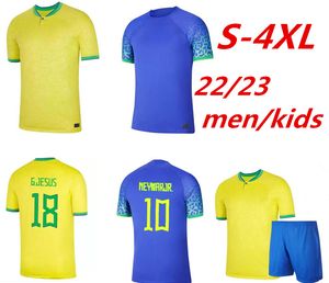 S-4XL 2022 Fußballtrikot Camiseta de Futbol Weltmeisterschaft 2023 PAQUETA NERES COUTINHO Brasilien Fußballtrikot FIRMINO JESUS MARCELO PELE Brasilien Maillot de Foot Herren Kinder 999