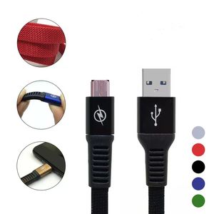 Cabos de carregamento de carregamento micro USB 3 pés premium macarrão plano USBC tipo C Sincronizar o cabo de carregador de dados para Samsung Note10 S8 Android Cellphone