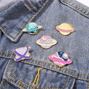 Star Sky Galaxy Collection Emamel Pins Romantic Space Planet Metal Cartoon Badge Bag Hat Lapel Women Jewely Kid Astronaut GiftsGC1556