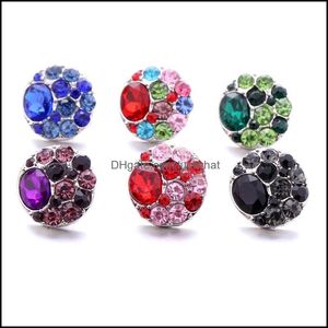 CLASPS HOODS FASKINERING Colorf Rhinestone Gadget Fastener 18mm Snap Button Clasp Charms för Snaps smycken Fynd Su Dhseller2010 Dholu