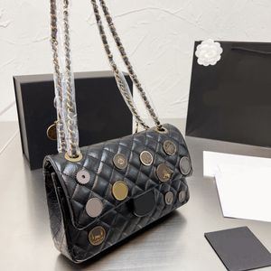 flap chain bag Crossbody Leather Luxury Designer Brand Bags Fashion Shoulder Handbags High Quality Women Letter Purse Phone Wallet Metallic