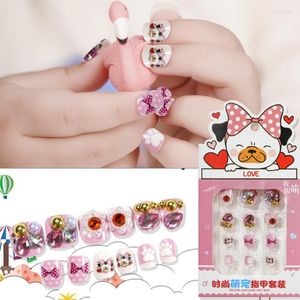 Unghie finte 12 pezzi punte finte per unghie di animali di cristallo per bambini gemme arte unghie artificiali premere sull'adesivo giocattolo per bambini