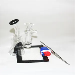 Hookahs glas bong färg vatten rör återvinnare dab rigg kam och inline perc oljeriggar 14,5 mm fog bongs vattenrör perkolator