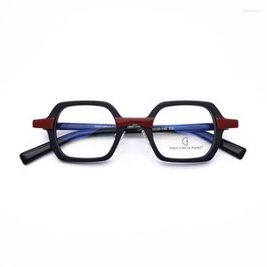 Óculos de sol Fios Belight Optical Fancy Vintage Retro Acetato Quadrado Design exclusivo Red Transparent Spectacle Frame LEN